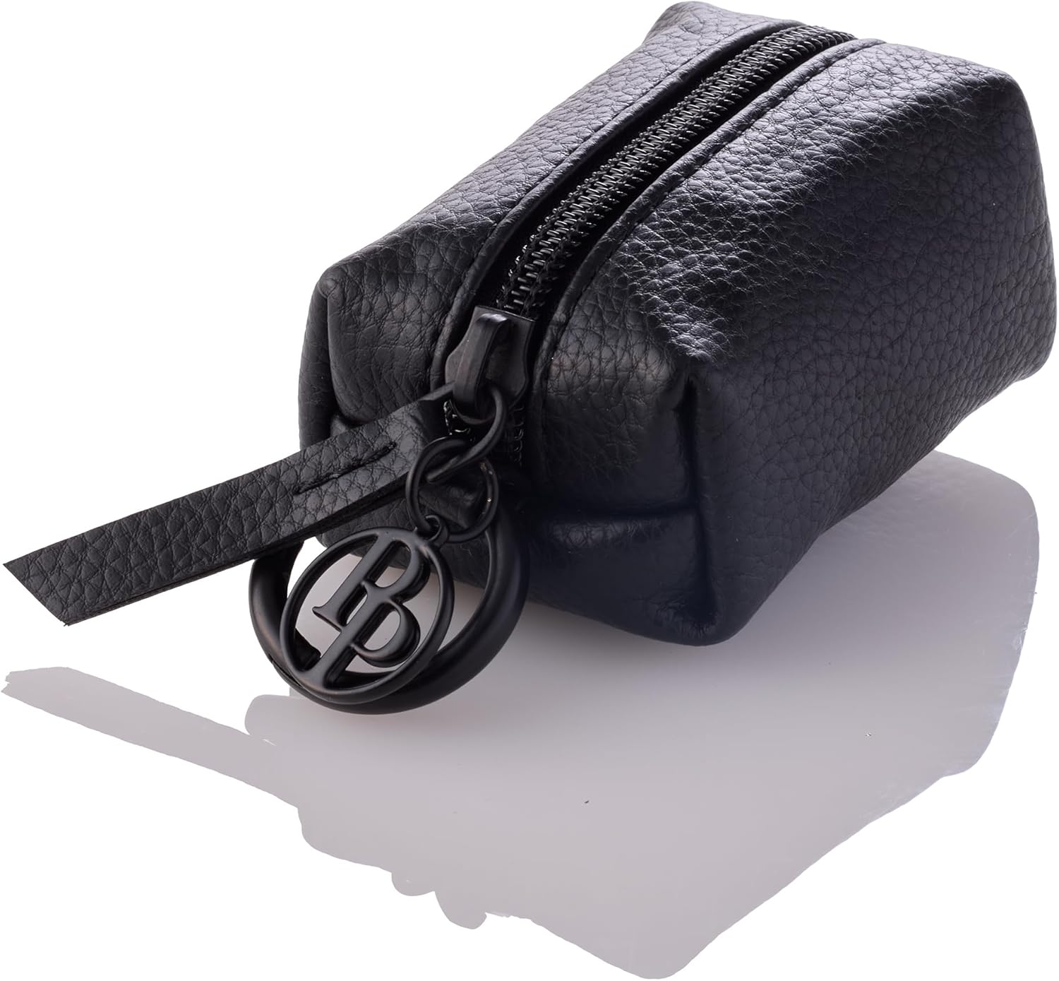 Rein - The Recycled Vegan Leather Pouch Durable Heavy Duty Bag Holder, Leash Attachment Made With Sustainable Materials, Custom Hardware for Small, Medium & Large Dogs, Black Beauty