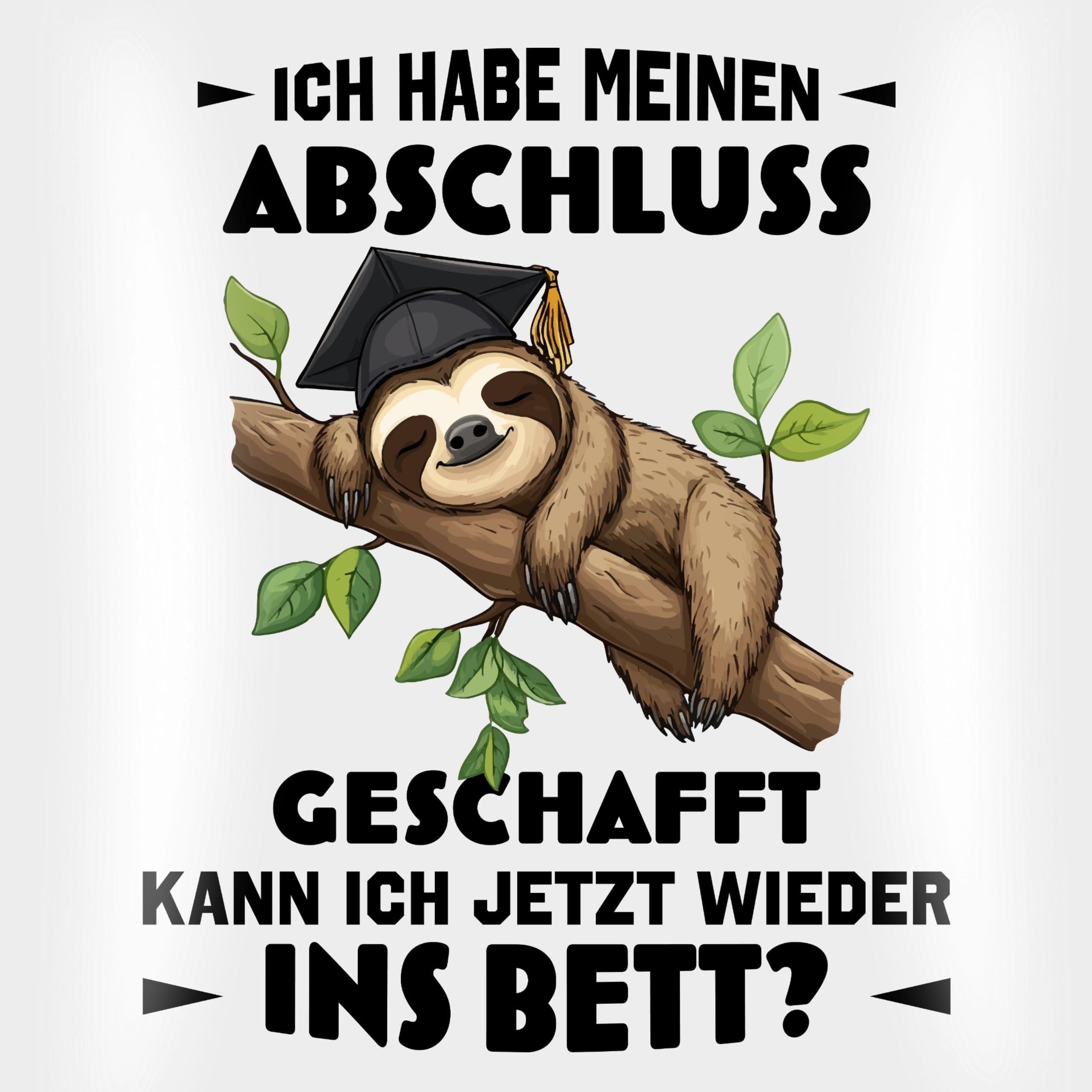 Shirtracer Kissen 40x40 Zierkissen - Ich Habe Meinen Abschluss geschafft Faultier Geschenk Schule Geschenk Schüler I Abschlussgeschenk Schule 10. Klasse - 40 x 40 cm - Weiß