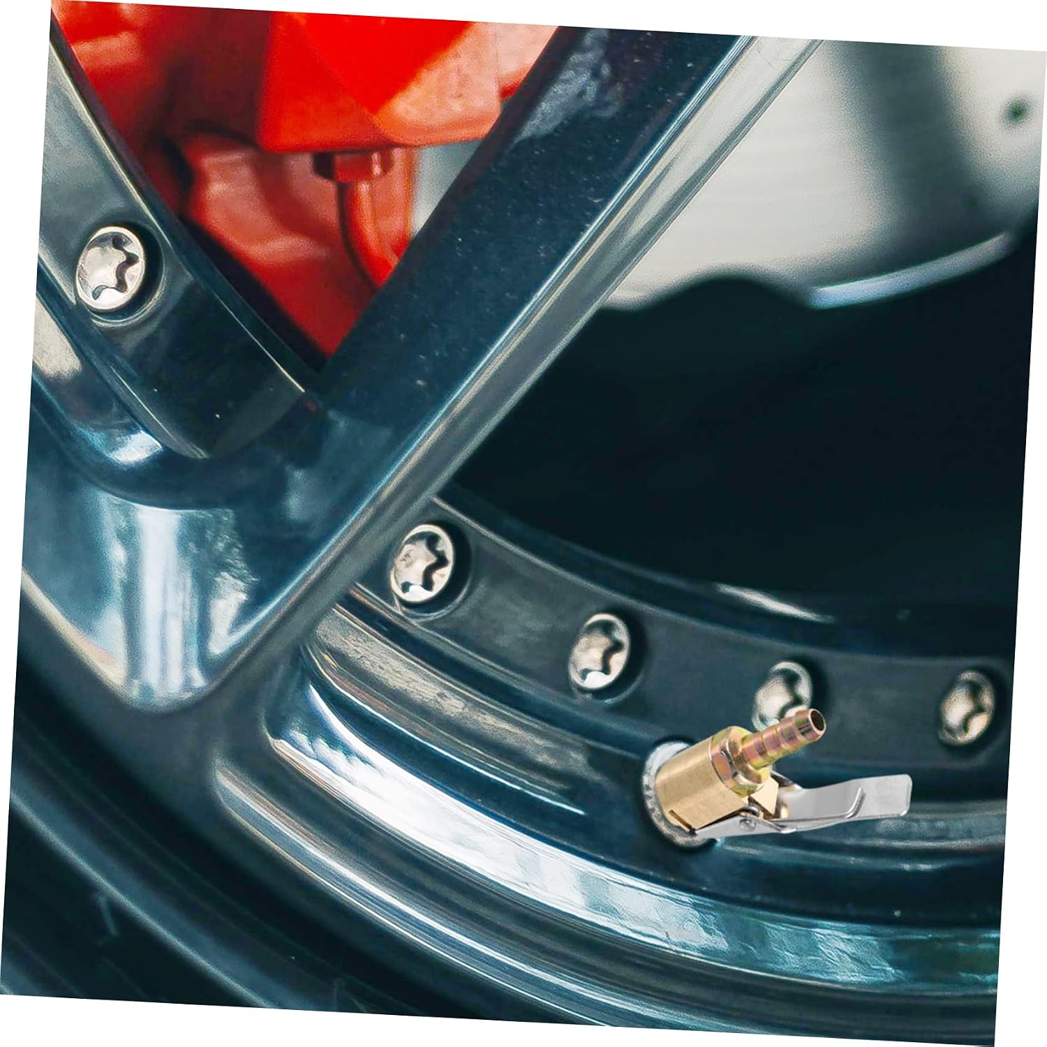 2pcs Copper Tire Air Chuck Clips Durable Nozzle for Cars Trucks Motorcycles Quick Connect Tire Inflator Accessory with Strong Locking Mechanism