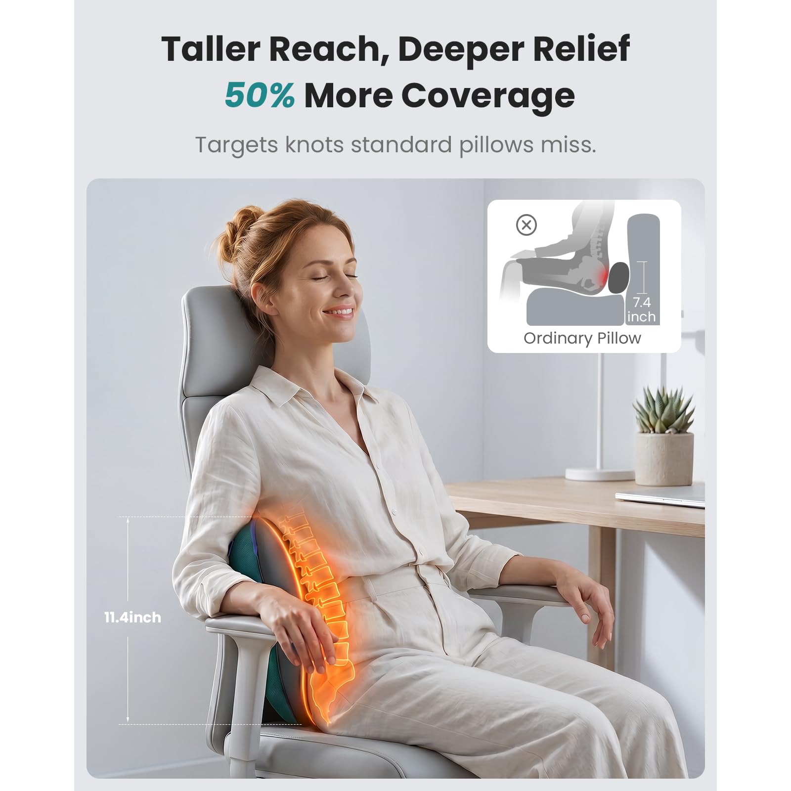 BOB AND BRAD Nackenmassagegerät mit Wärme, EZBack Netzbetriebenes Rückenmassagegerät, Elektrisches Shiatsu Massagegerät, 3D Knet Massagekissen für Nacken, Rücken, Beine, Geschenke für Männer Frauen