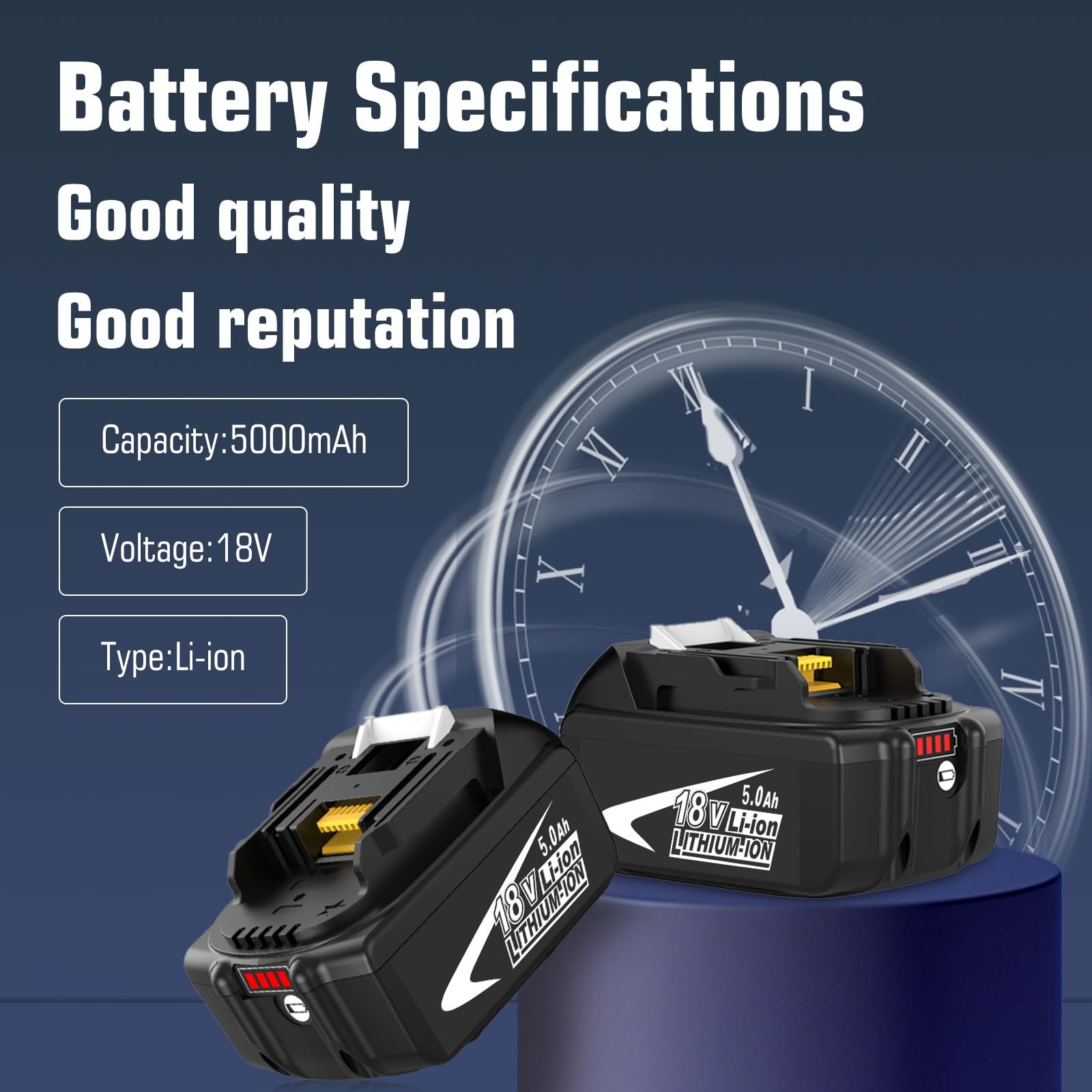 2 pacchi BL1850B 5.0Ah Sostituzione per 18V Batteria BL1860 BL1850B BL1840 BL1830 BL1815 BL1845 LXT400 Utensili Elettrici a Batteria con Indicatore LED