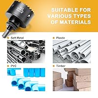 Vista 62 de Sierra perforadora de 4 1/8 pulgadas (4.134 in) para madera y plástico, broca de núcleo de cortador de agujeros bimetálico HSS para paneles de yeso
