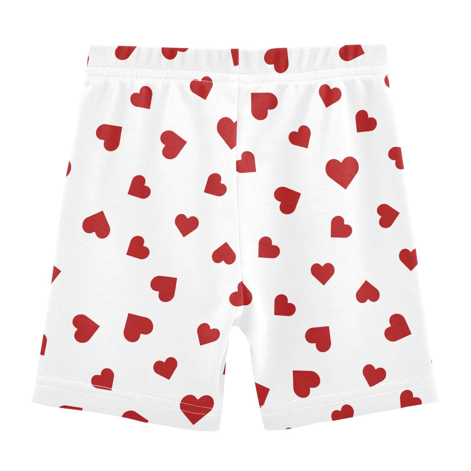 JHKKU Girls Valentines Heart Shorts Cotton Cartwheel Bike Kids Biker Under Dress Dance Short Girl Clothes 10Y