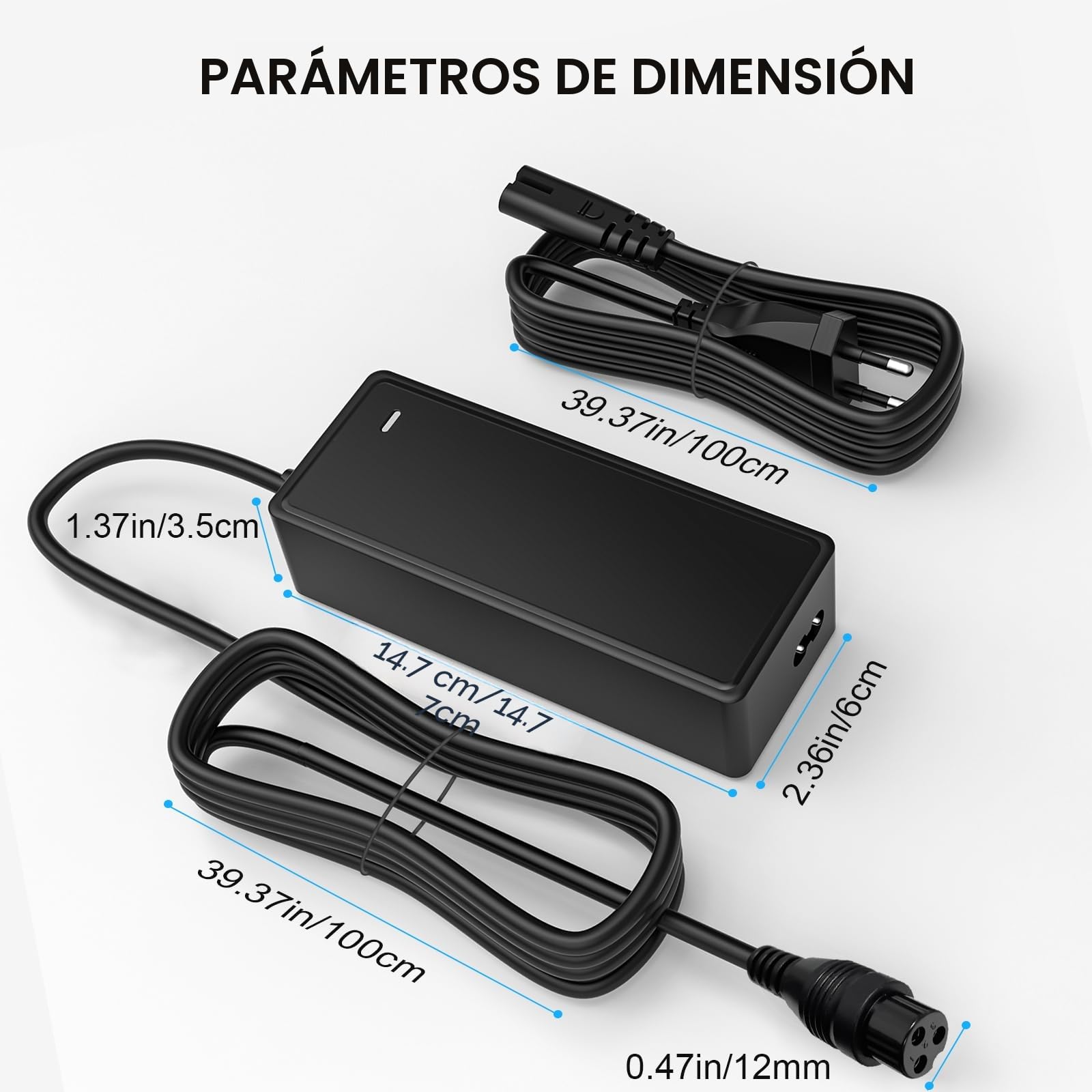 Mezelon 54,6 V 2 A Cargador Patinete Electrico para Smartgyro Speedway, Kugoo M4 / M4 Pro, Hitway H5/H5 Pro, UrbanGlide E-Cross Pro, JOYOR, DC Carga Rápida para 48V Batería Scooter Eléctrico