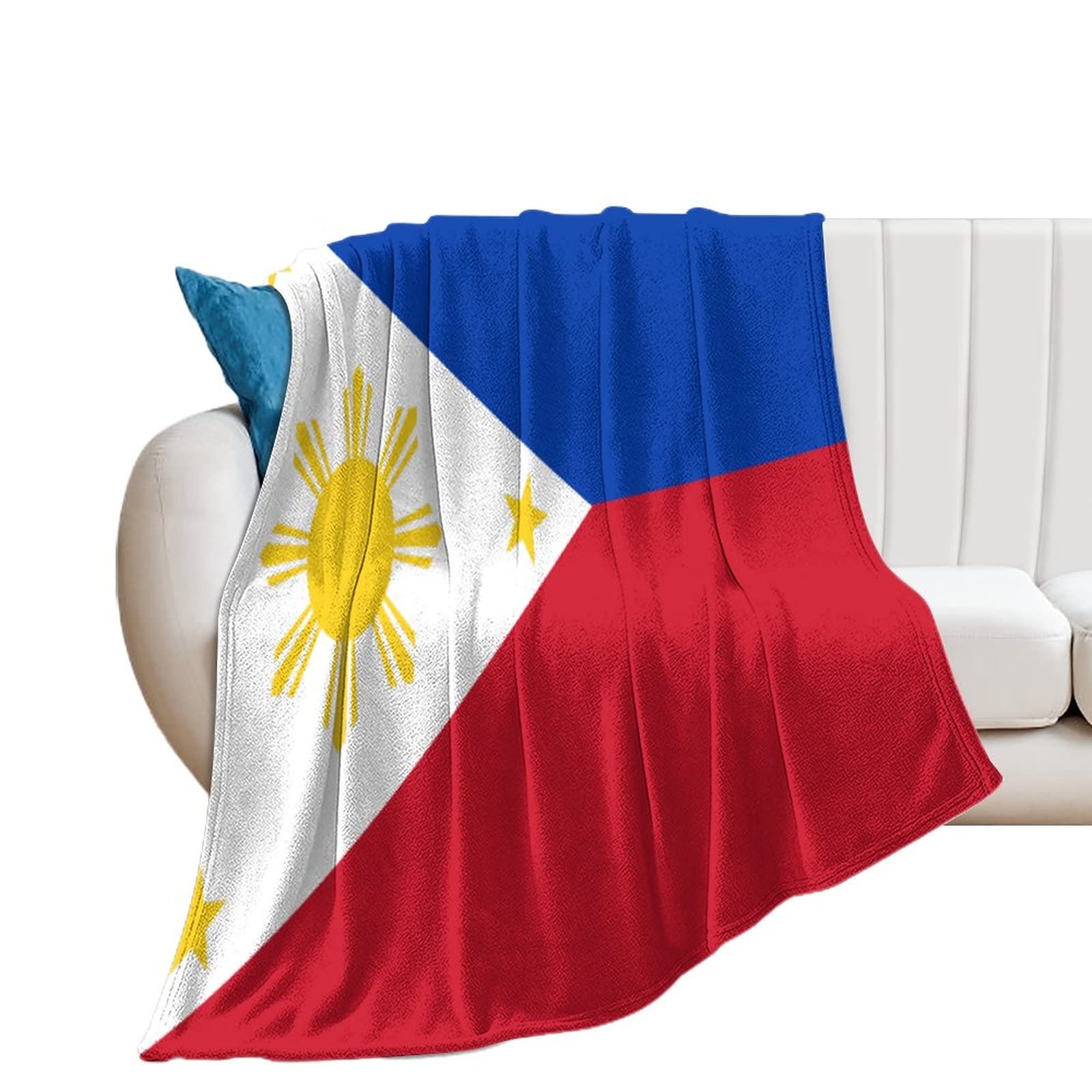 Dreamautumn Philippines Flannel Throw Blanket Flag Throw Blankets National Flags Throws Super Soft Fuzzy Cozy Blanket For Couch Sofa Bed Chair Car,Microfiber Lightweight Warm Air Conditioning Blanket 70"X80"