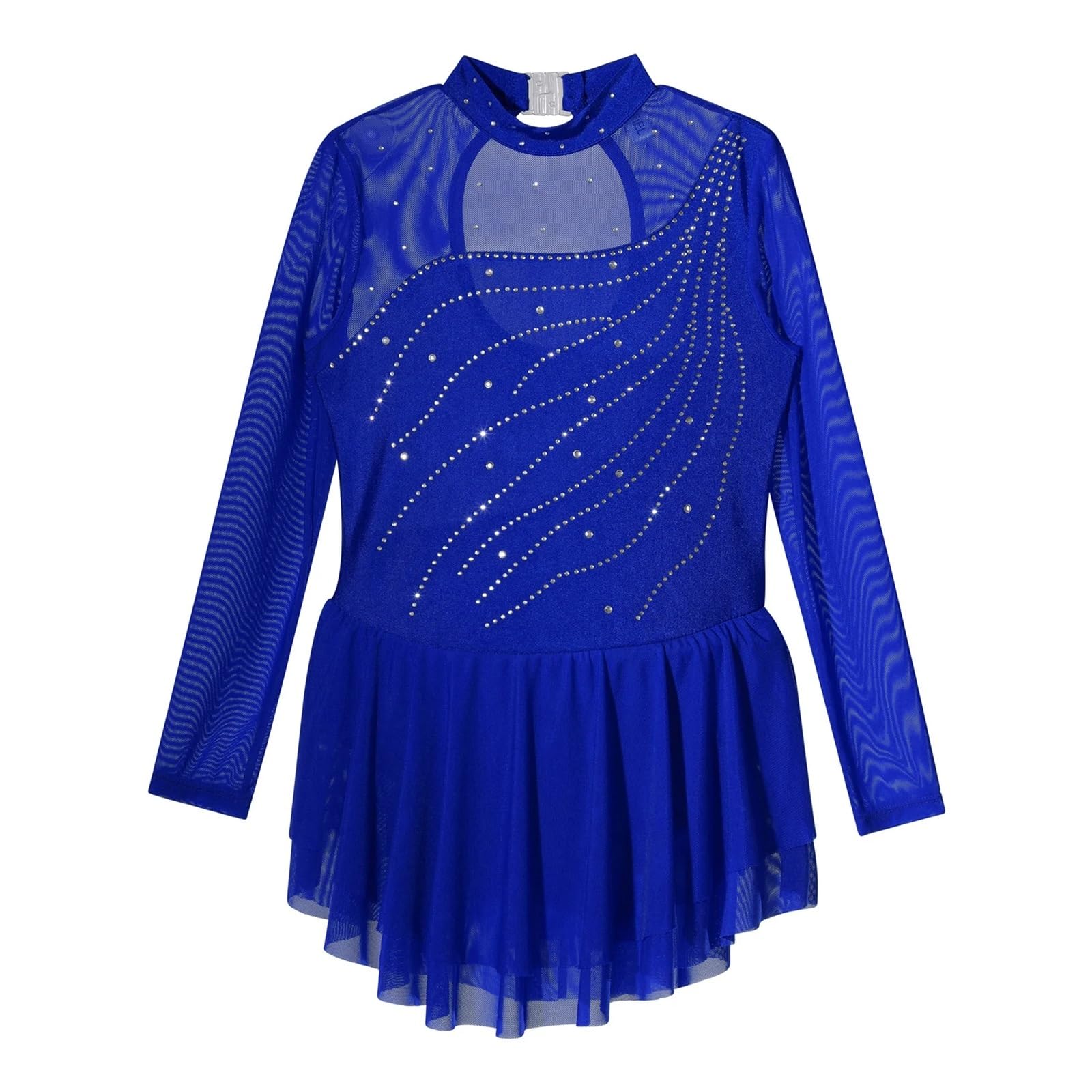 Vestido de Patinaje artístico for niños, Vestido de Gasa Brillante for Danza y Ballet, Leotardo for Gimnasia y Patinaje sobre Hielo para Mujeres(Burgundy,16)