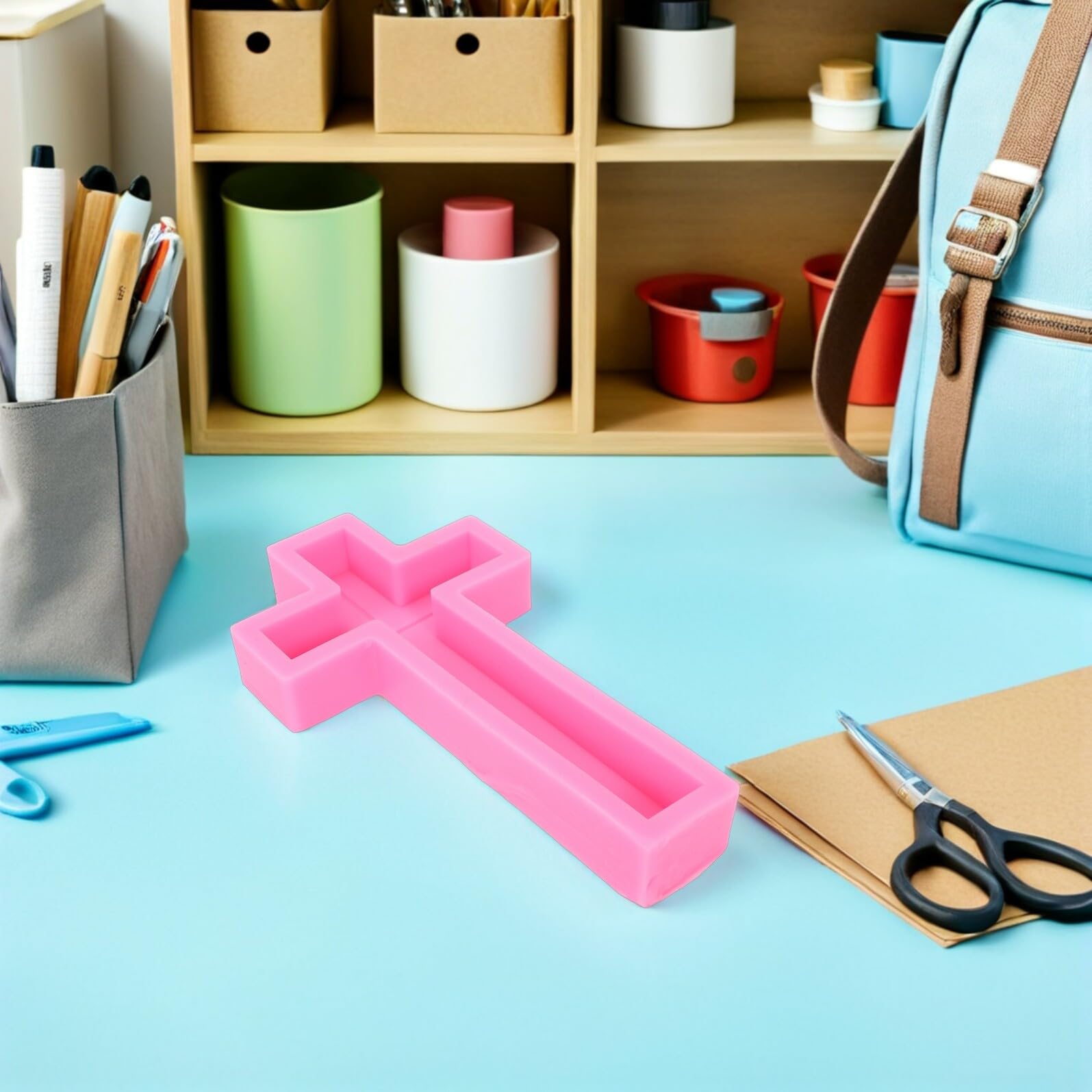 Didiseaon Stampo in Silicone a Forma di Croce 33 CM per Candele Saponi e Resina Fai da Te Flessibile Resistente al Caldo e Riutilizzabile per Decorazioni Artigianali Religiose