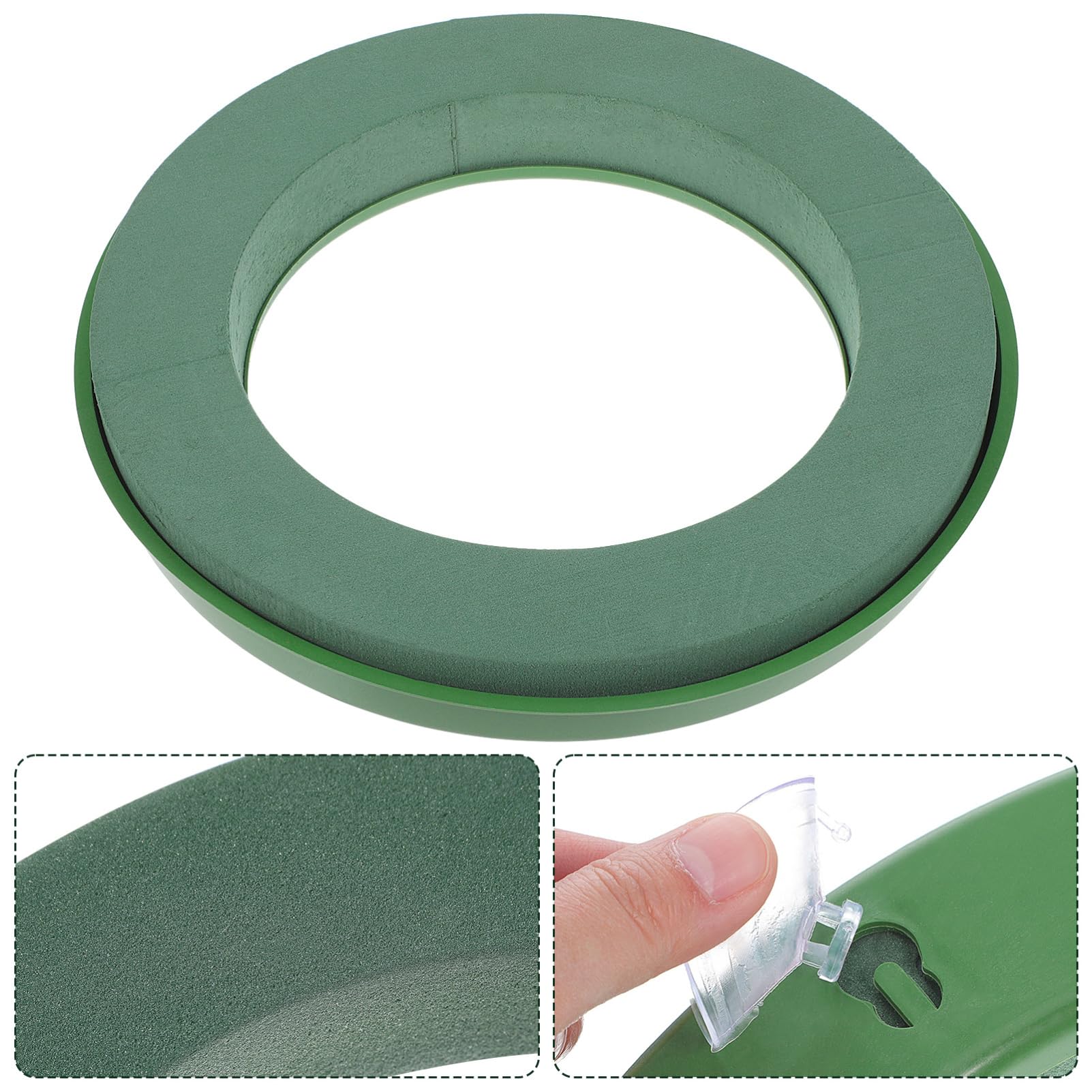 Gatuida Lot de 2 anneaux en mousse avec ventouse pour arrangements floraux artificiels, décoration de voiture de mariage, 30 x 30 x 4 cm
