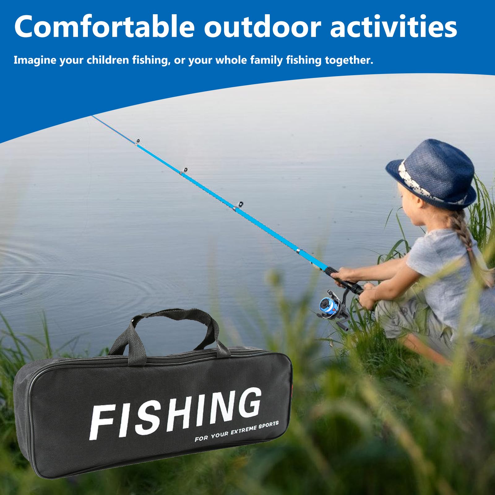 Canne à Pêche Pour Tout-Petits,Set De Canne Télescopique