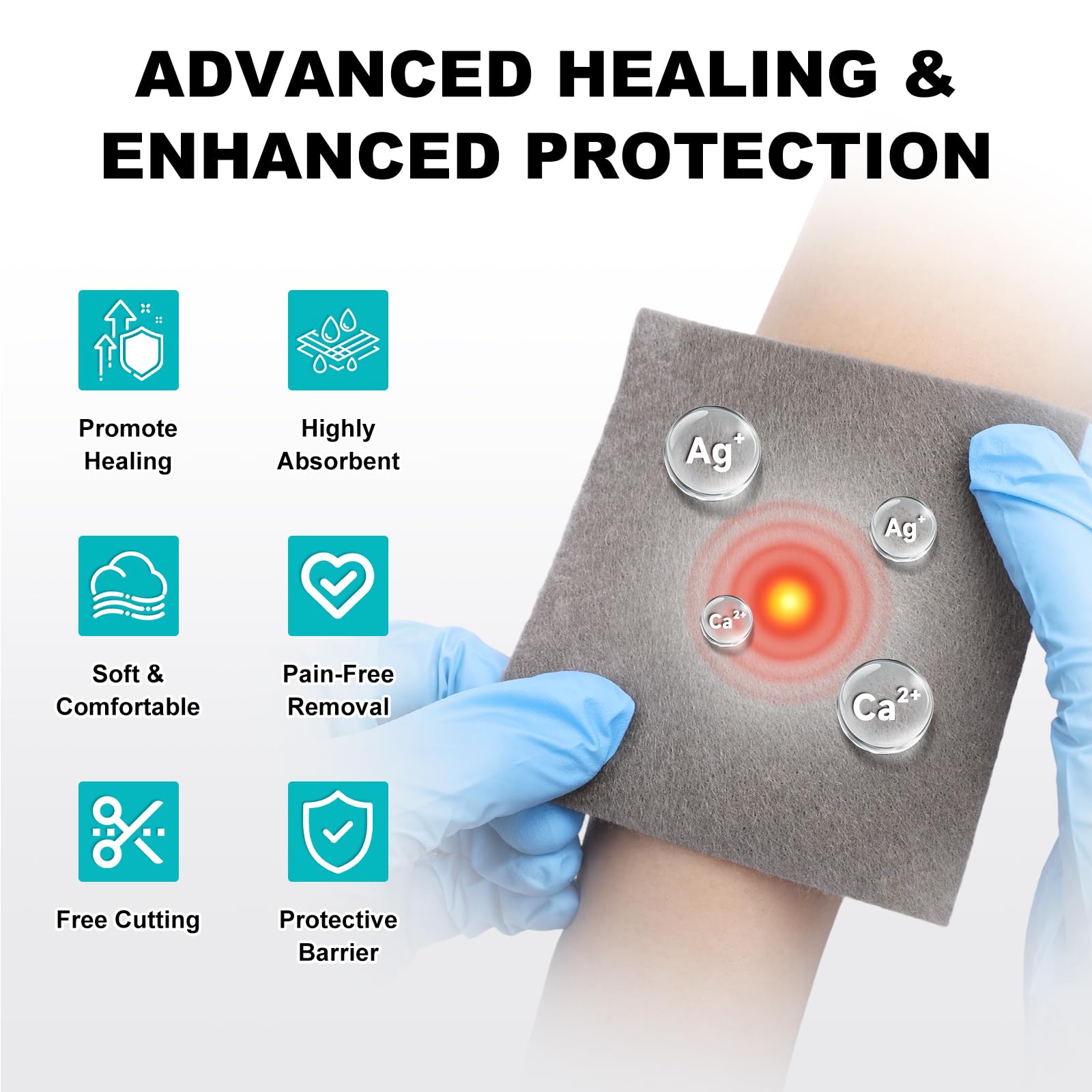 Ag Silver Calcium Alginate Wound Dressing 4" x 4", 15 Packs for Wound Care — Amazon image 3