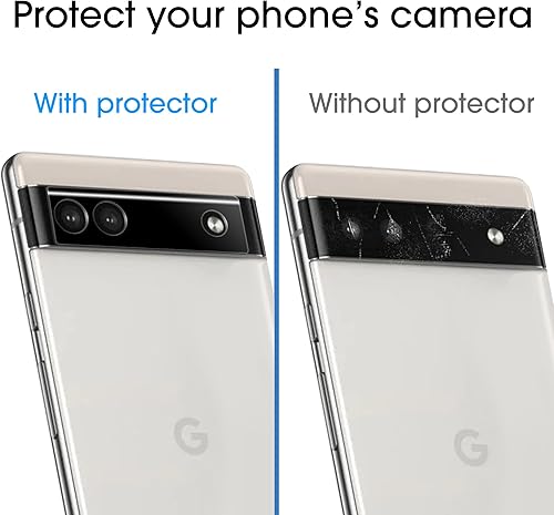 Miniatura 3 de amFilm Protector de pantalla para Google Pixel 6A -5G (2022), con 2 protectores de lente de cámara, 0.013 in de grosor, transparente HD, sin