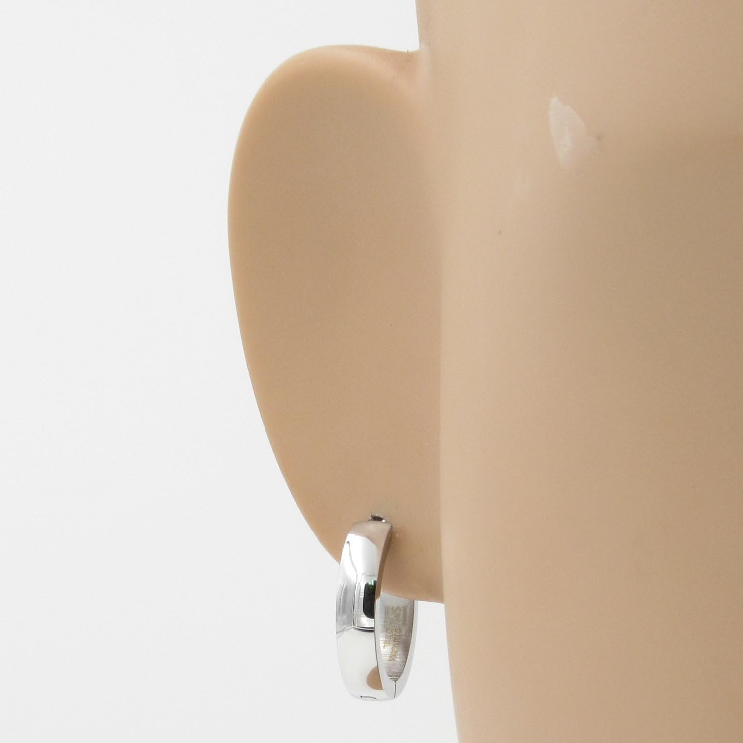 Stainless Steel Curved Face Round Hoop Men Earrings Gold-tone Silver-tone Black 18mm - Image 2