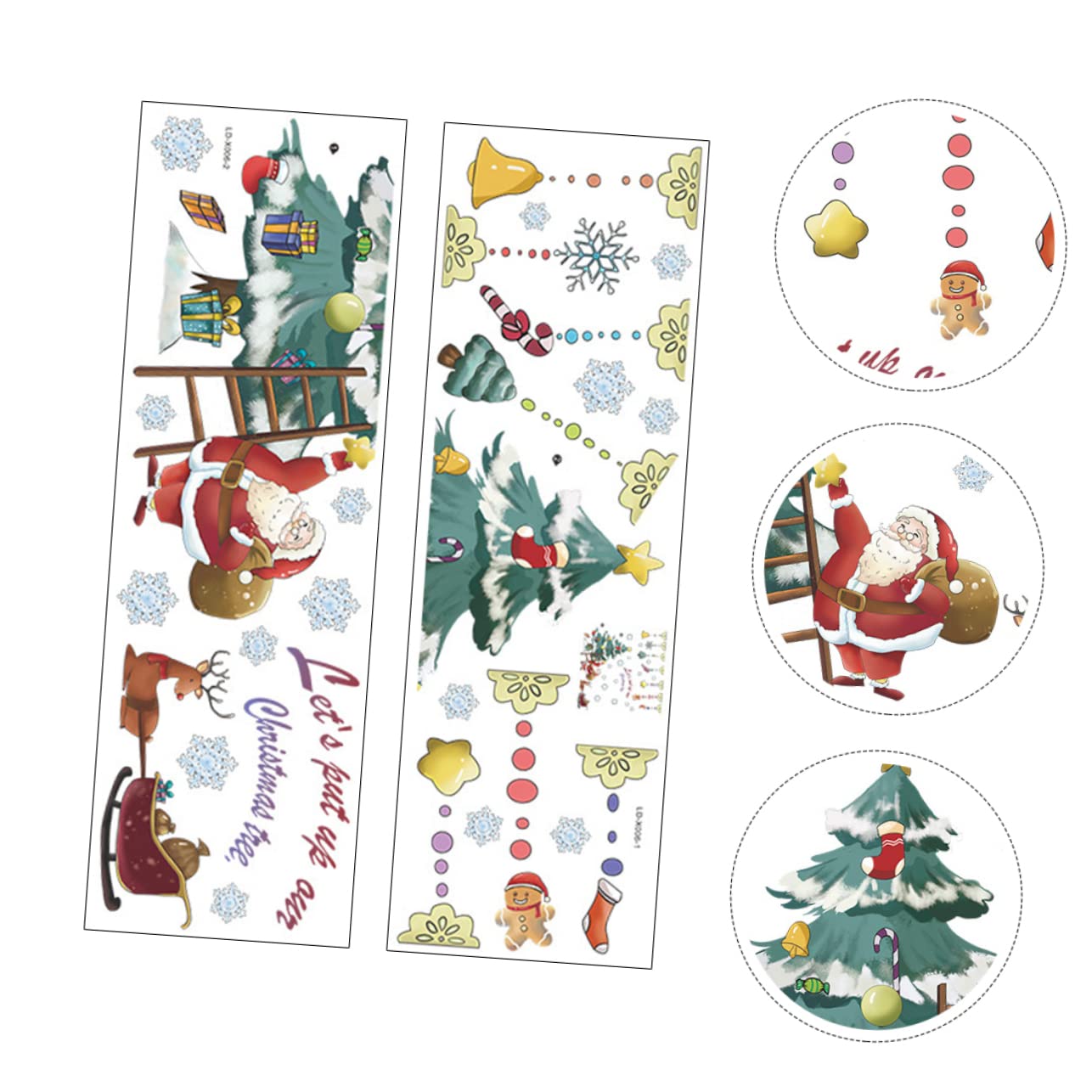 HOMSFOU 6pezzi Adesivi Per Finestre Natalizie Decorazioni Festive Per Vetrine e Pareti Facili Da Applicare e Rimuovere Design Divertente Di Babbo Natale