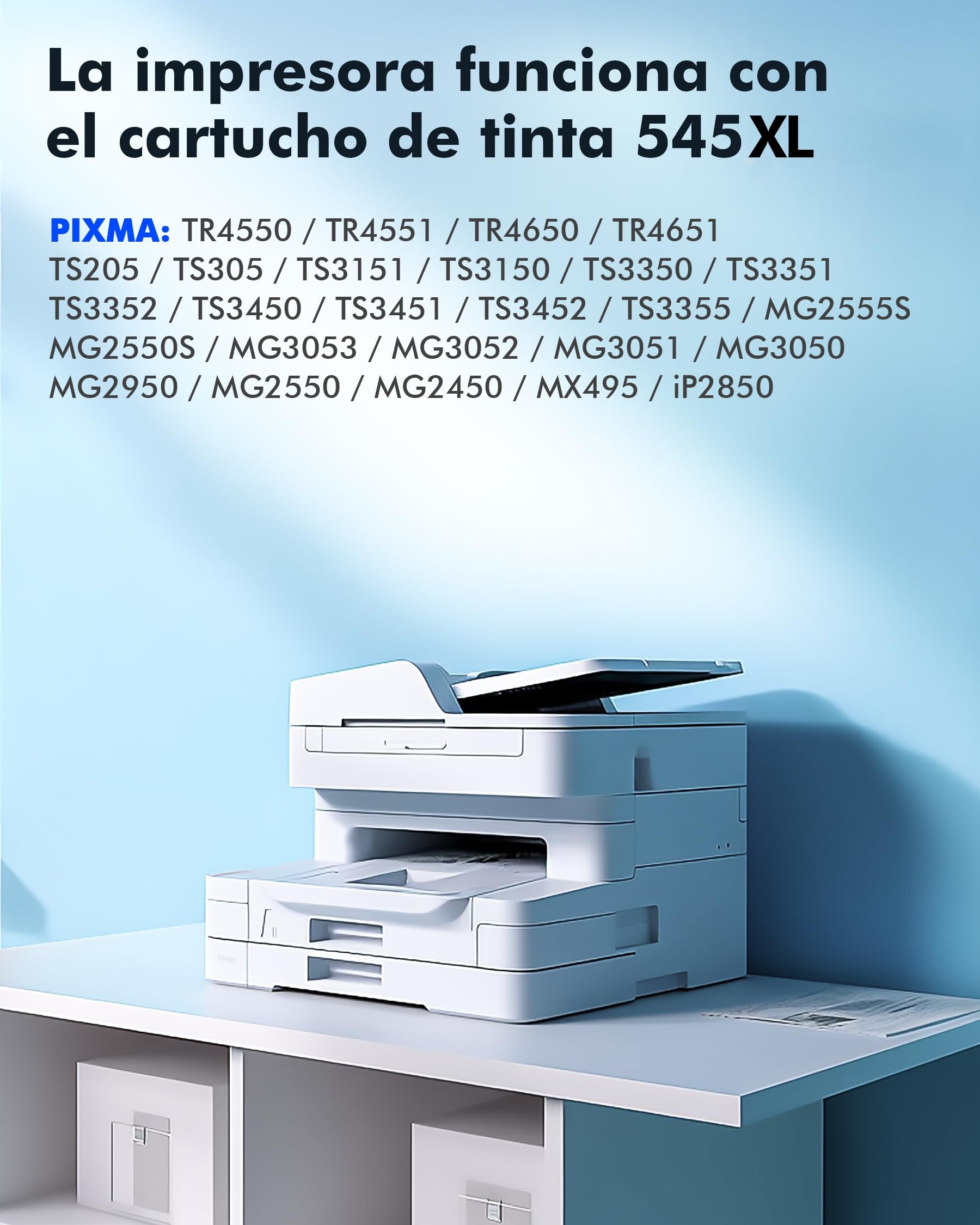 PG-545 PG 545 XL Cartucce d'inchiostro Sostituzione per Canon 545 nero Multipack per Pixma MG2550s TR4550 TR4600 MG4650 TS3350 MX490 MX495 MG2550 TS3150 TS3151 TR4551（2 Nero）