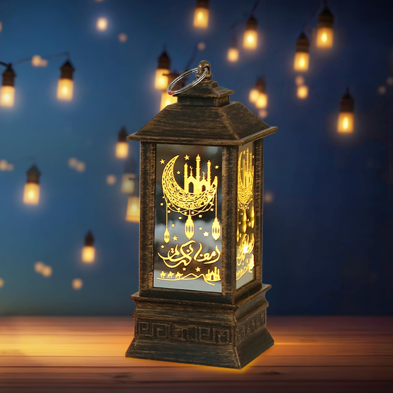 Sponsored Ad - Hying 2 Pieces Ramadan Lanterns 5.2" Height Size Hanging Lamp Decoration Eid Mubarak Flameless Candle Lanterns Moroccan Decorative Lantern Ramadan Gifts Eid Mubarak Lamp for Home Tabletop Decor