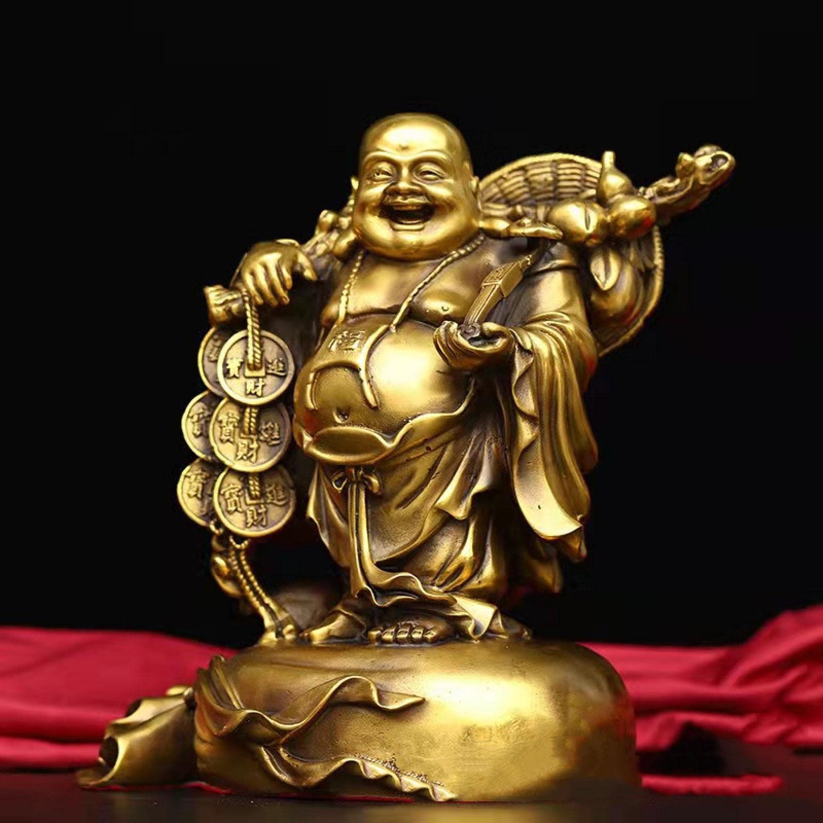 仏教美術 仏像 弥勒仏 金銭仏 布袋仏 大腹笑仏 開運 風水 招財 置物 工芸品 Amazon｜仏像 布袋様 弥勒仏 弥勒菩薩 布袋さん 置物七福神 真鍮
