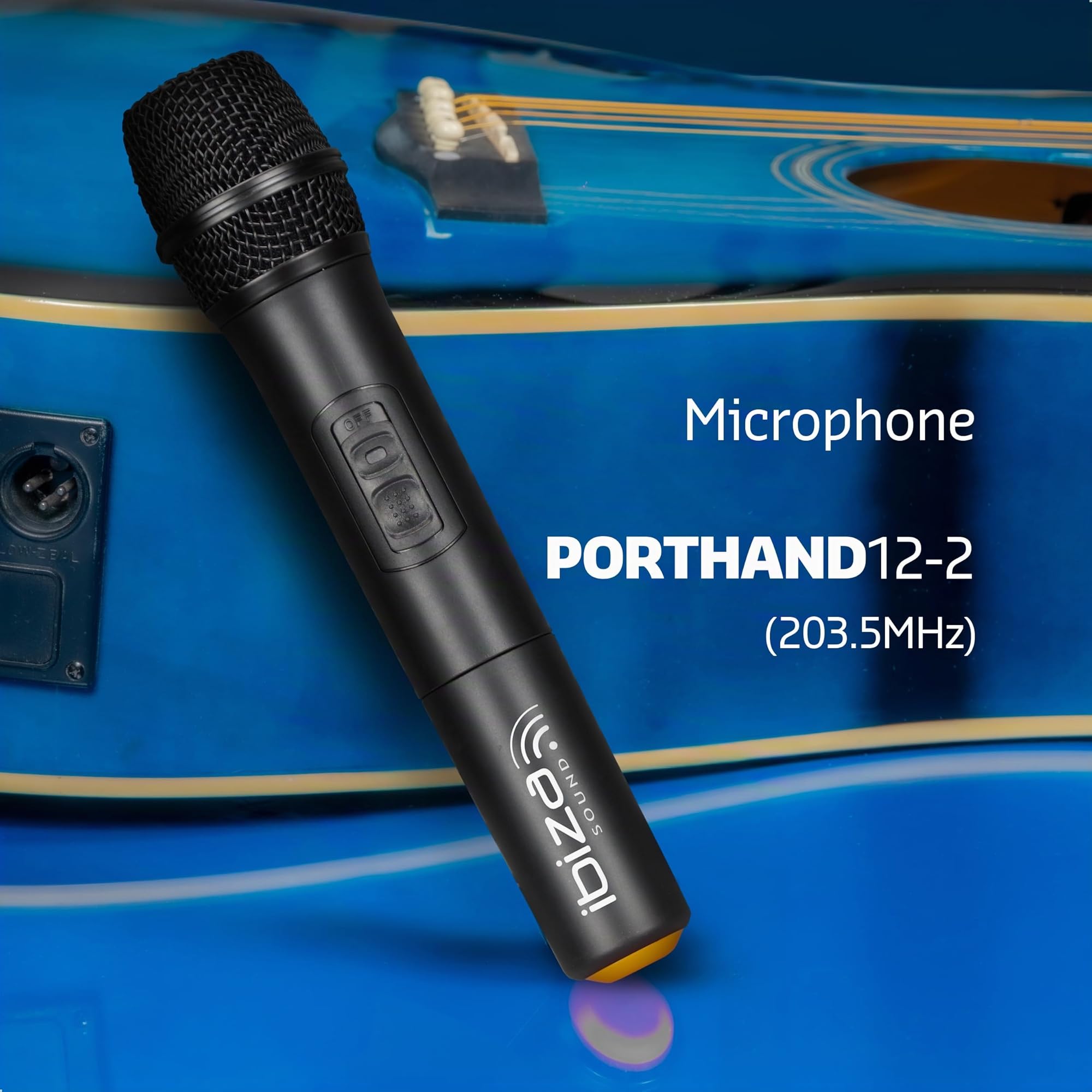 Ibiza PORTHAND12-2 Micro Main sans Fil VHF 203,5MHz pour PORT12VHF-BT et PORT15VHF-BT