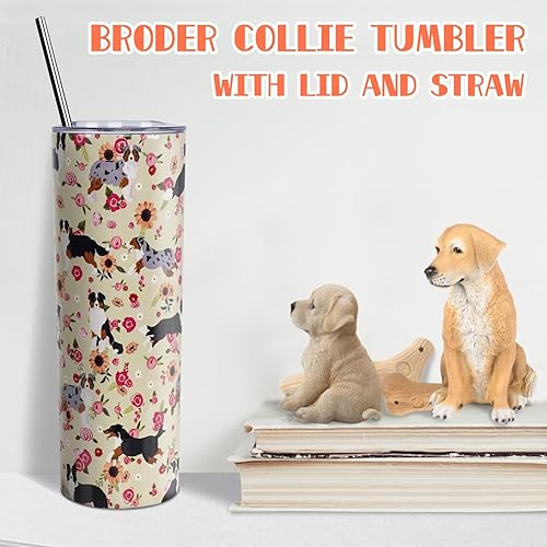Miniatura 6 de Border Collie - Vaso de acero inoxidable, regalos para amantes de los perros para mujeres, tazas de café de viaje para perros para bebidas frías y