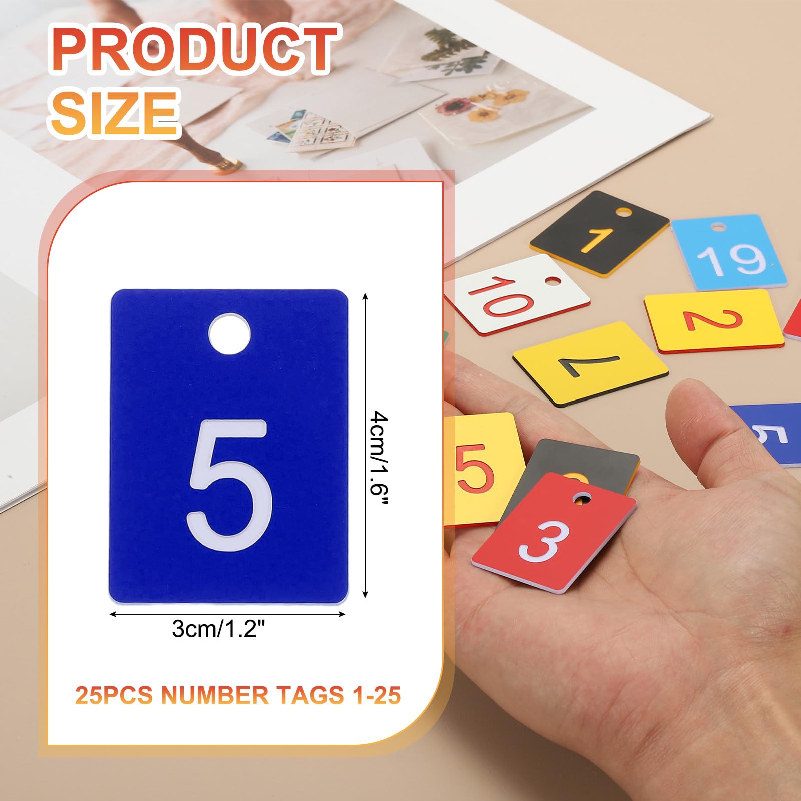 PATIKIL 25PCS Rectangle Number Tags 1-25 - Image 2