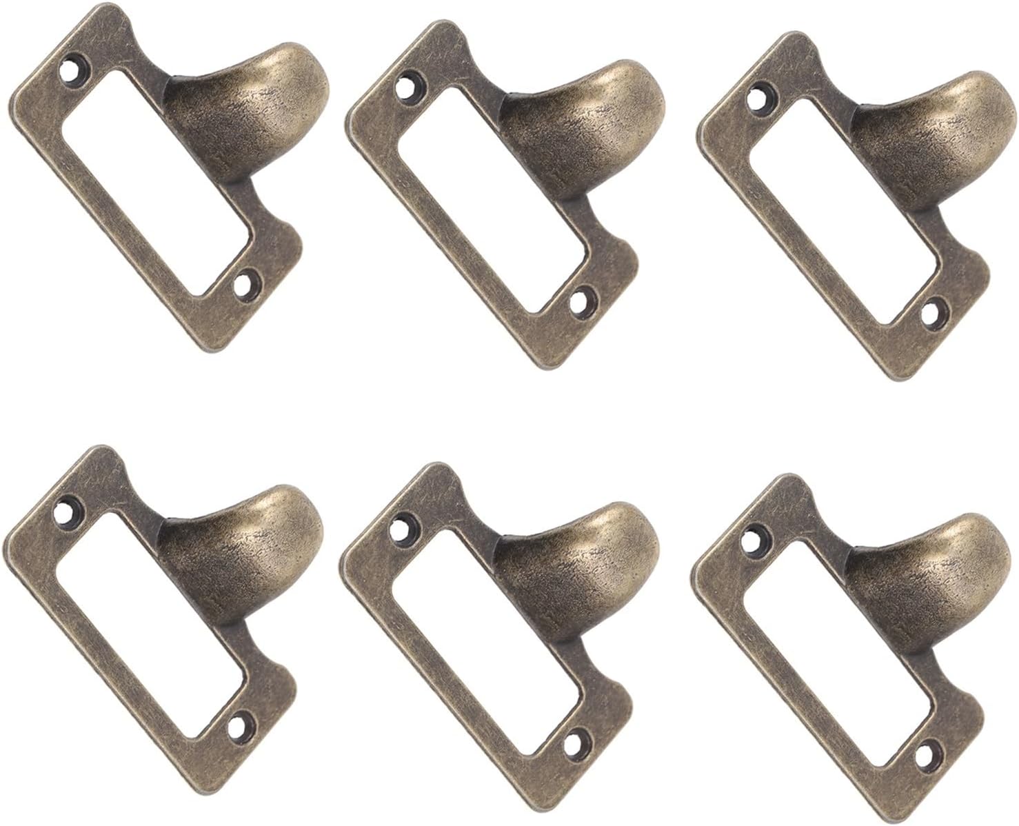 Metal Label Holder 12pcs Label Frames Accessories Vintage Style Home Decoration Zinc Alloy for Office Drawers Shelves