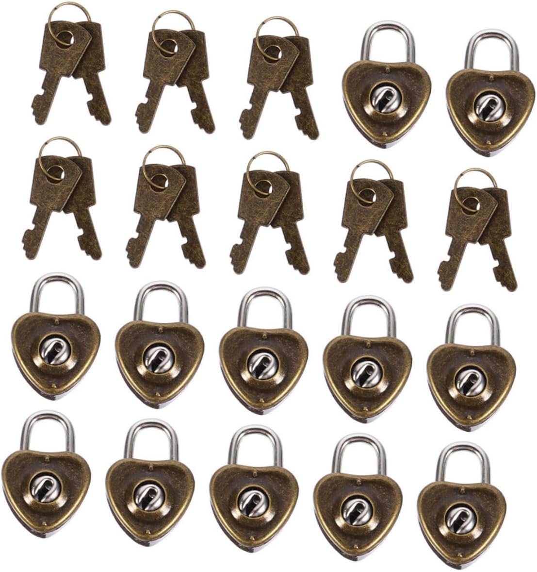 POPETPOP Heart Shaped Lock Couple Love Lock Key Made of Zinc Alloy and Break Resistance