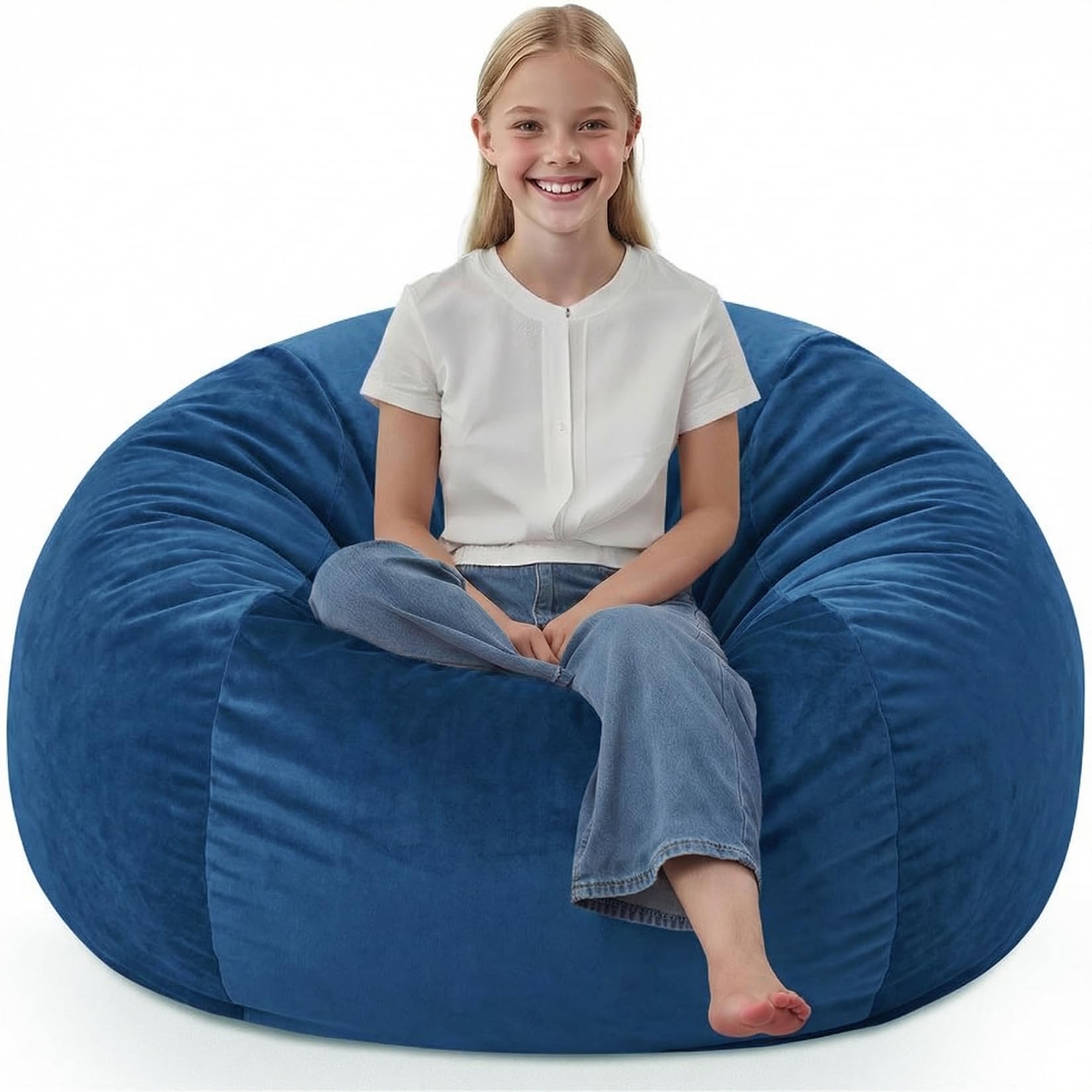 SIMFLAG 2FT Bean Bag Chair, Comfy Bean Bag Chairs with Memory Foam Filled, Fluffy Beanbag Sofa with Dutch Velvet Cover, Teardrop BeanBag Chairs for