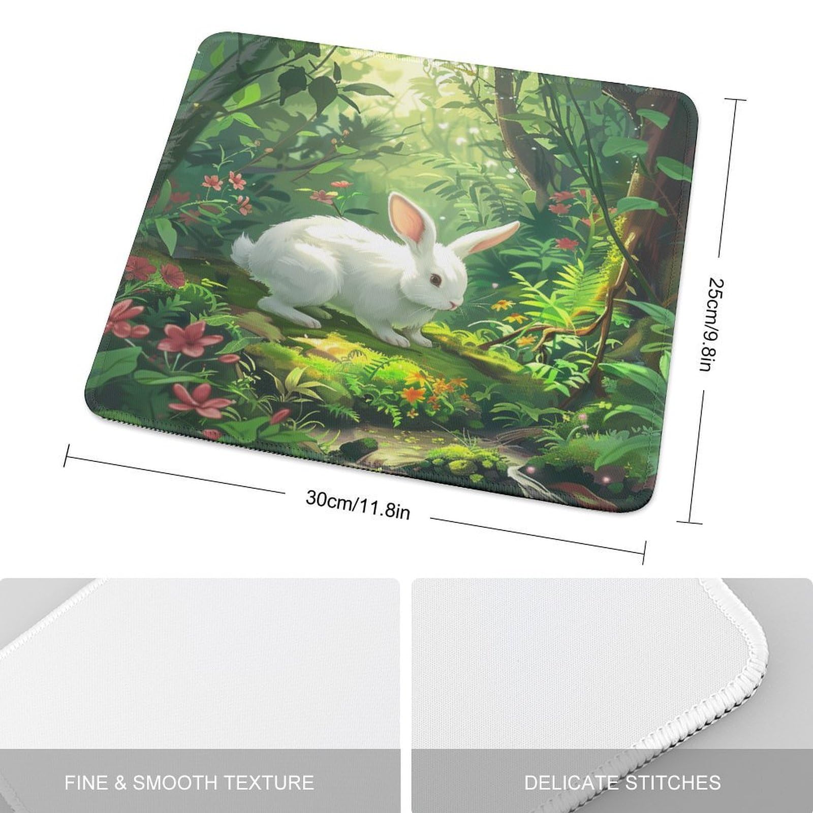 Amazon.com: Watercolor Cartoon Rabbit Mat Mouse Pad Funny Japanese