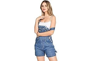 Women's 90s Retro Revolt Utility Denim Twill Romper Short Overalls