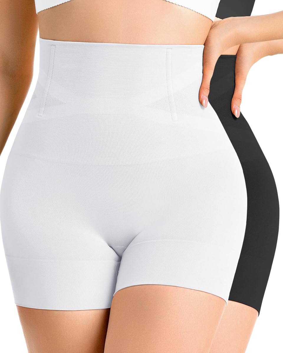 Pantalones cortos con control de barriga para mujer, moldeador de cuerpo sin costuras | Ropa moldeadora de compresión de estómago de cintura alta, pantalones cortos adelgazantes para muslos, faja para levantar glúteos, bragas debajo del vestido, comodidad durante todo el día