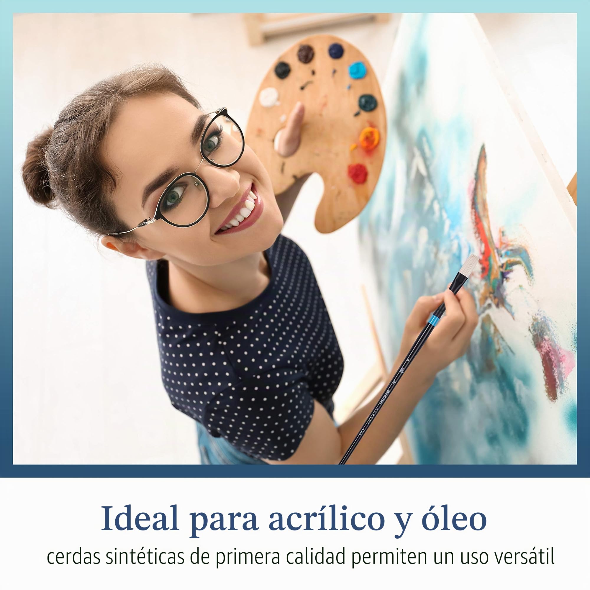 Princeton Aspen 6500 - Juego de 5 Pinceles de Pintura Profesional – Pinceles acrílicos Princeton – Pincel sintético para Pintura al óleo acrílico y Gouache – Filbert Striper Plano y Redondo