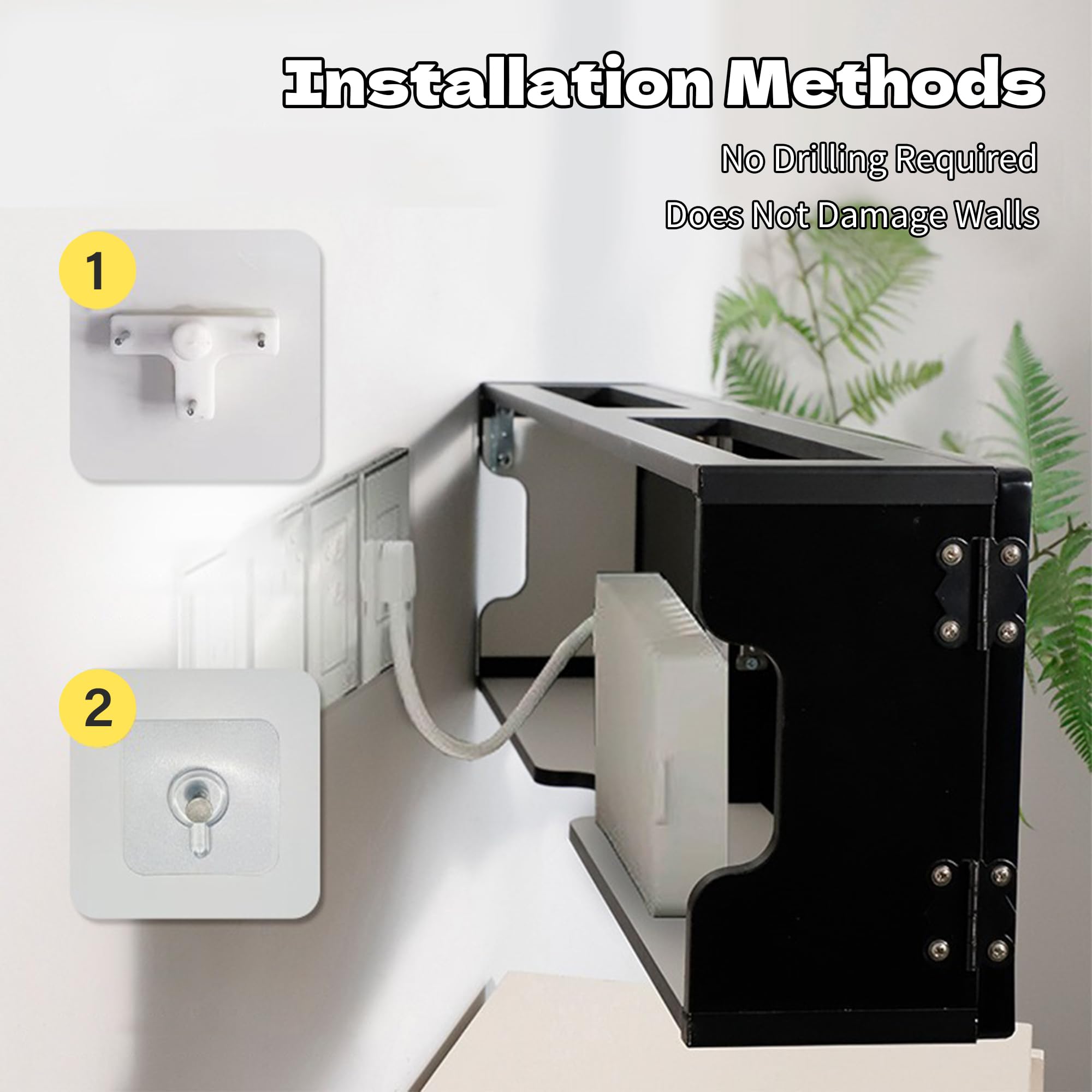 Scatola portaoggetti in legno per router WiFi, mensola decorativa da parete per modem, organizer per la gestione dei cavi per casa e ufficio, design rustico,