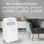 Uhome portatif Air Conditionneur, 8000 BTU Compact AC Unité avec refroidissement, déshumidificateur, ventilateur, télécommande et kit de montage de fenêtre inclus, blanc