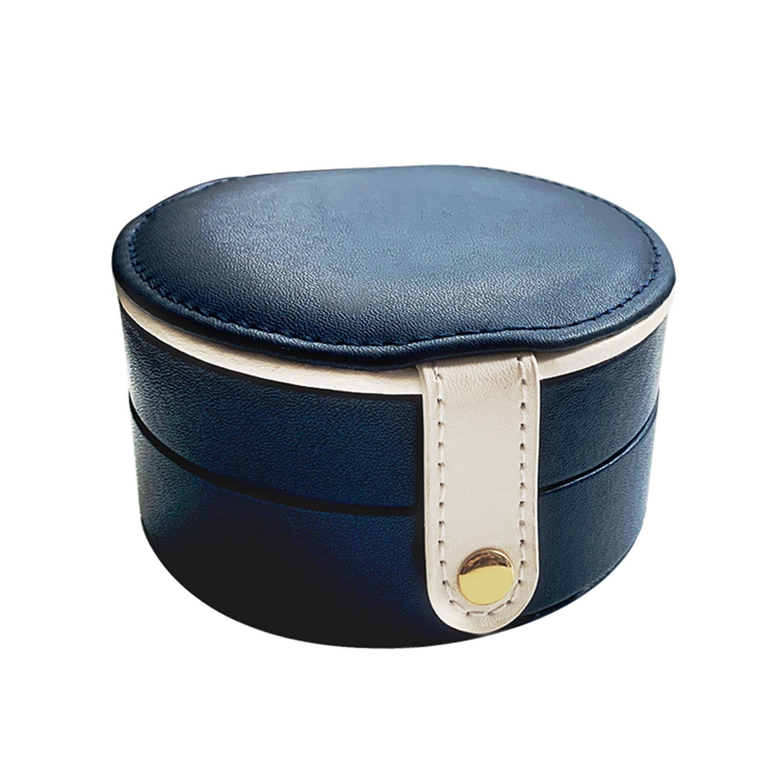 HDBCYUAZ Women's Travel Jewelry Organizer PU Leather Casefor Rings/Earrings/Necklaces(Blue)