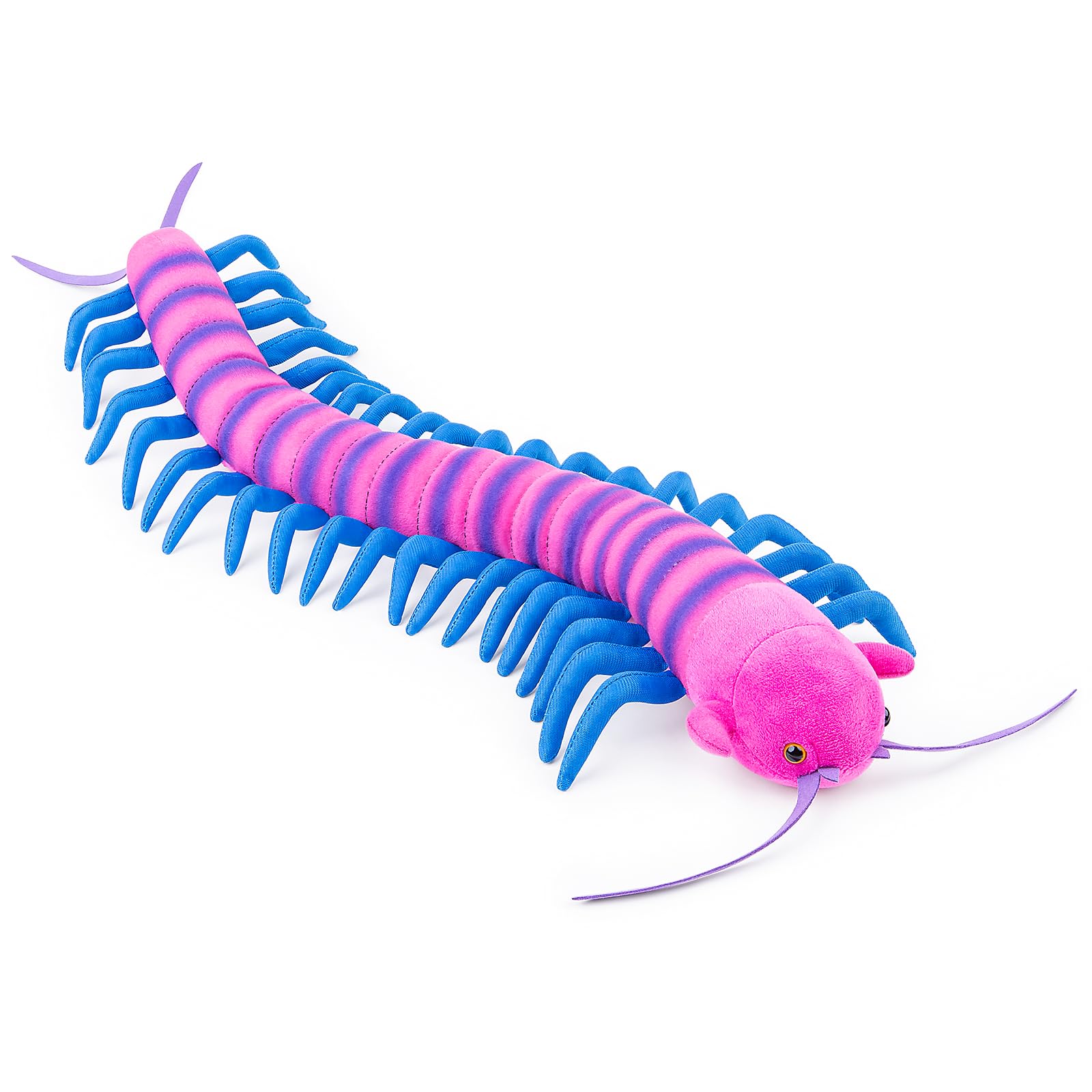 Wonder Sprout 60cm Colorful Centipede Plush Toy Soft Giant Centipede Stuffed Animal Soft Pillow Cuddly Novelty Cushion Long Bug Insect Plushie for Kids Boys Girls Adults Birthday Gift Home Decor Blue