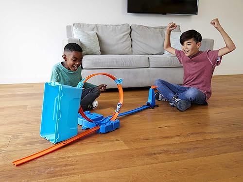 Miniatura 2 de Hot Wheels Track Builder - Caja de almacenamiento múltiple de 10 pies de pista conectores lanzador auto fundido a presión portátil a partir de 4 años