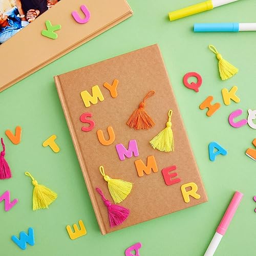 Miniatura 2 de 1300 calcomanías de letras de espuma para manualidades, 50 juegos de letras autoadhesivas del alfabeto A-Z de 0.87 pulgadas (6 colores surtidos)