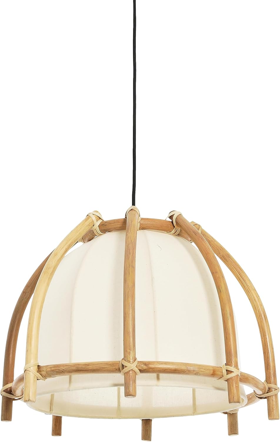 Creative Co-Op Rattan and Cotton Pendant Lamp