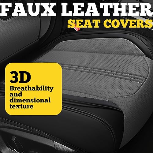 Miniatura 6 de LINGVIDO - Fundas de piel para asiento de automóviles, transpirables, accesorios automotrices, ajuste universal para automóviles, SUV y camionetas,