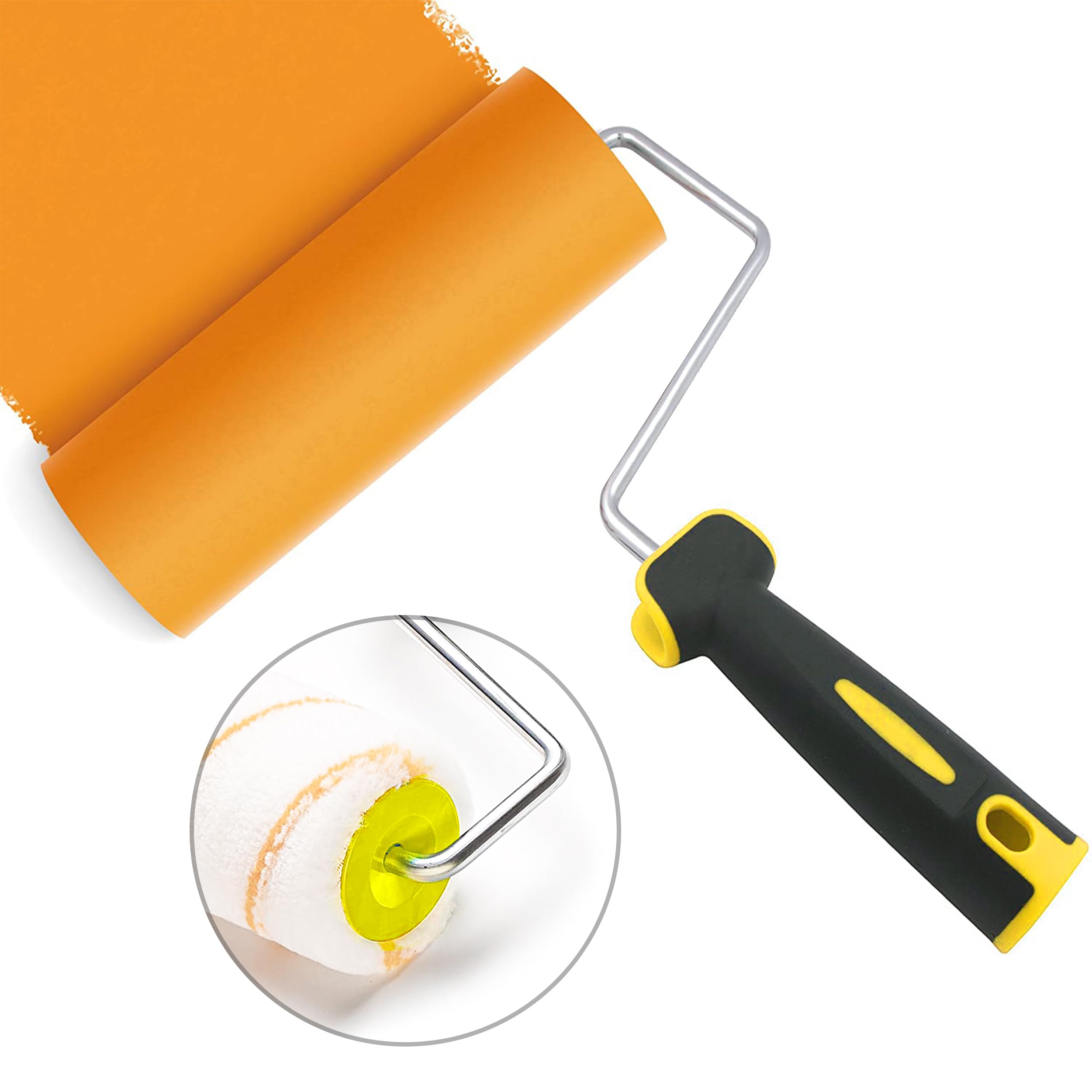 Rouleau de Peinture, 6 Pcs Kit Rouleau à Peinture, 5 Pcs Pinceaux de Peinture Rouleaux（18cm）+ 1 Poignée, Diamand Ensemble de Peintre, Rouleau et Recharge Pour le Mur et le Plafond Antigoutte.