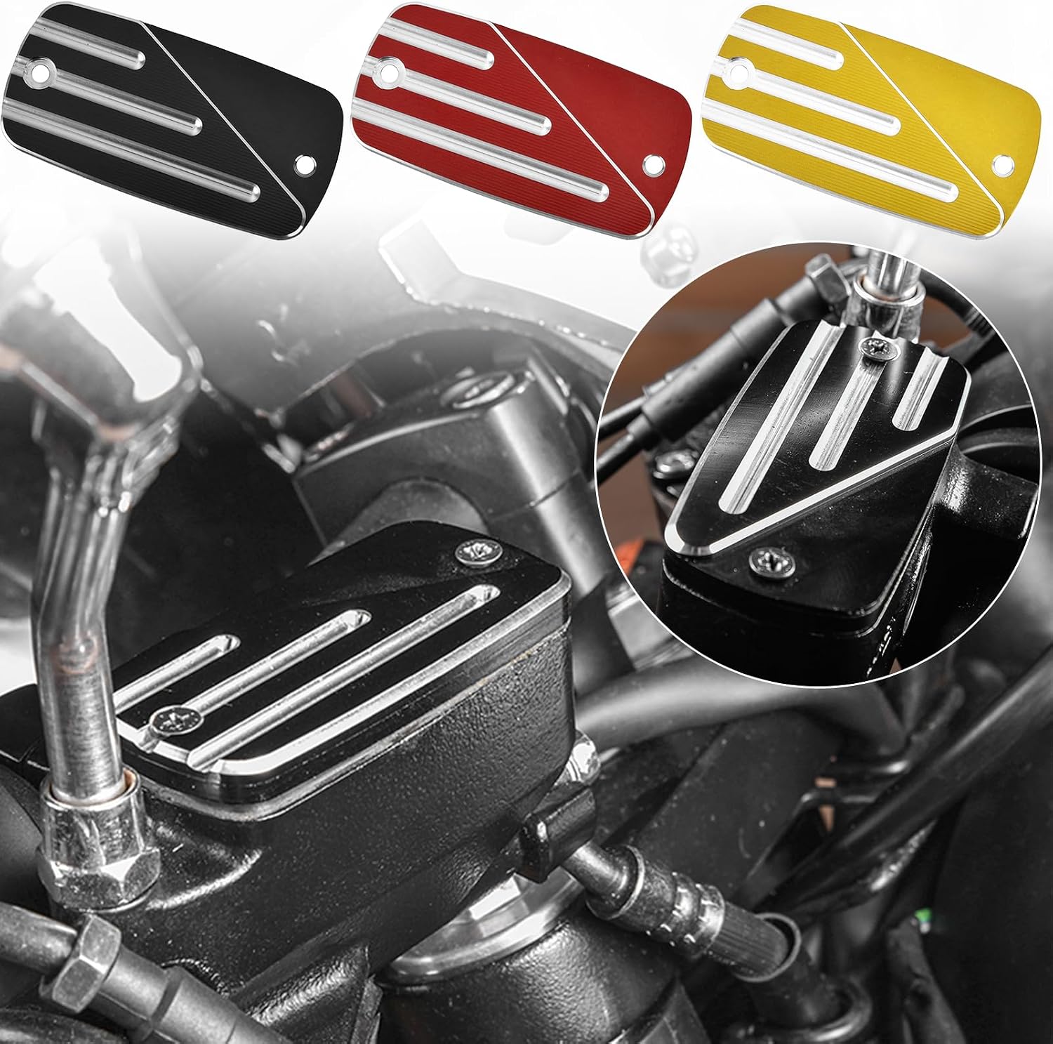 Motorcycle Front Brake Master Cylinder Cap Rebel500 Rebel300 Fluid Reservoir Cover Compatible with Ho-nda Rebel CMX500 CMX300 CMX 500 300 2017 2018 2019 (Black)