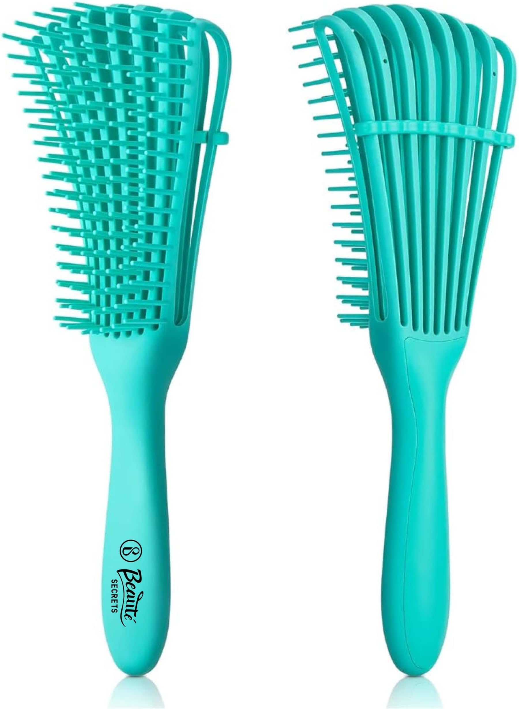 Beautรฉ Secrets Detangler Hair Comb Brush for Adults and Kids Wet & Dry Hair, Removes Knots and Tangles Pain Free (Green)