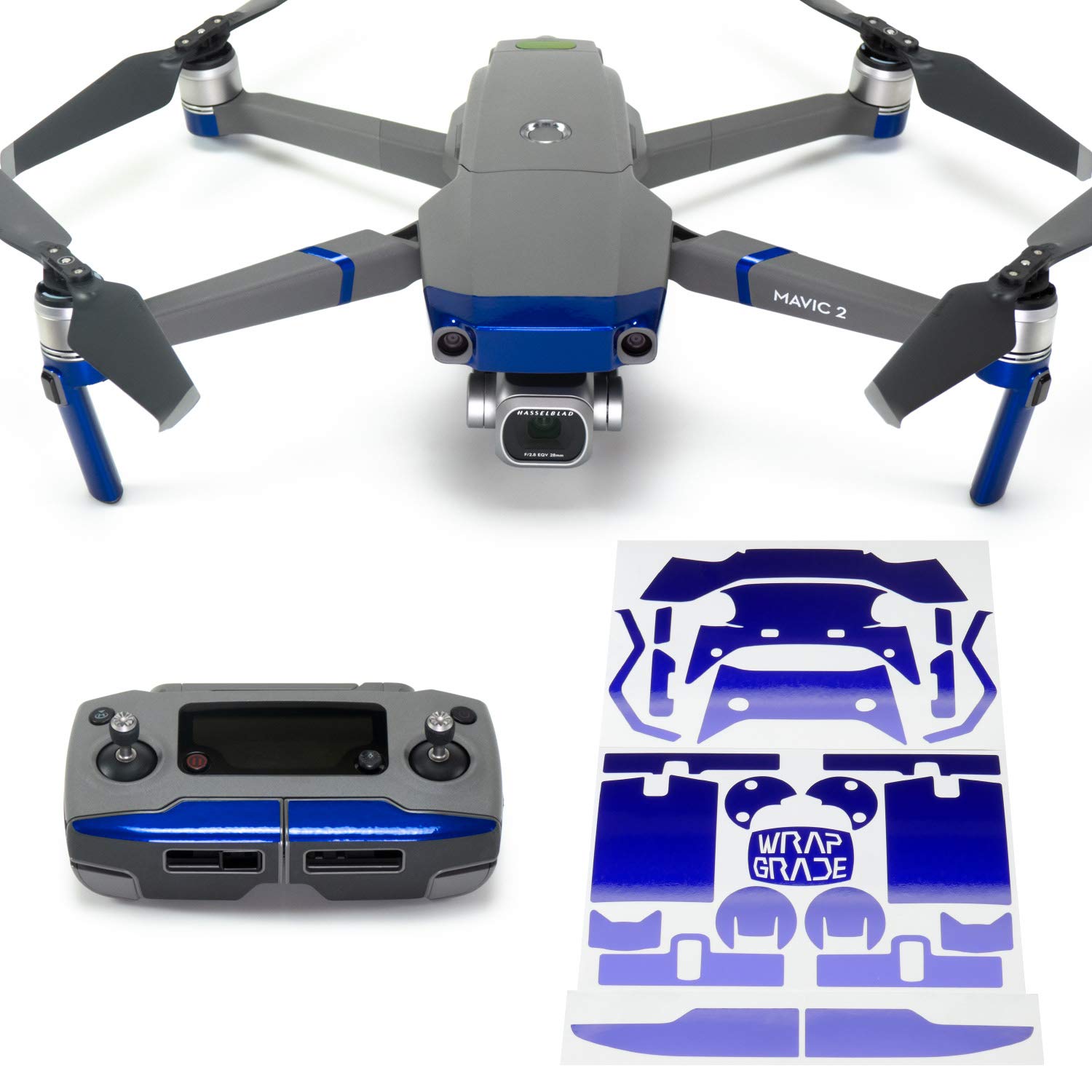 WRAPGRADE Poly Skin for DJI Mavic 2 Accent Colour (Stratosphere Blue)