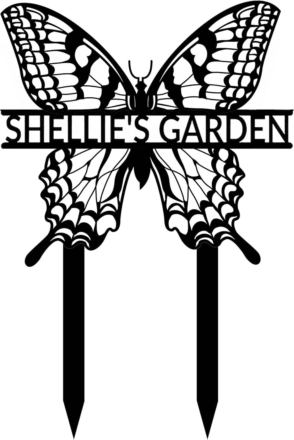 Custom Name Metal Garden Sign, Garden Decor, Personalized Outdoor Garden Sign with Stake, Yard Sign Art, Gift for Her, Gardening Lover Gift，8-24 Inches [Custom Color and Name]