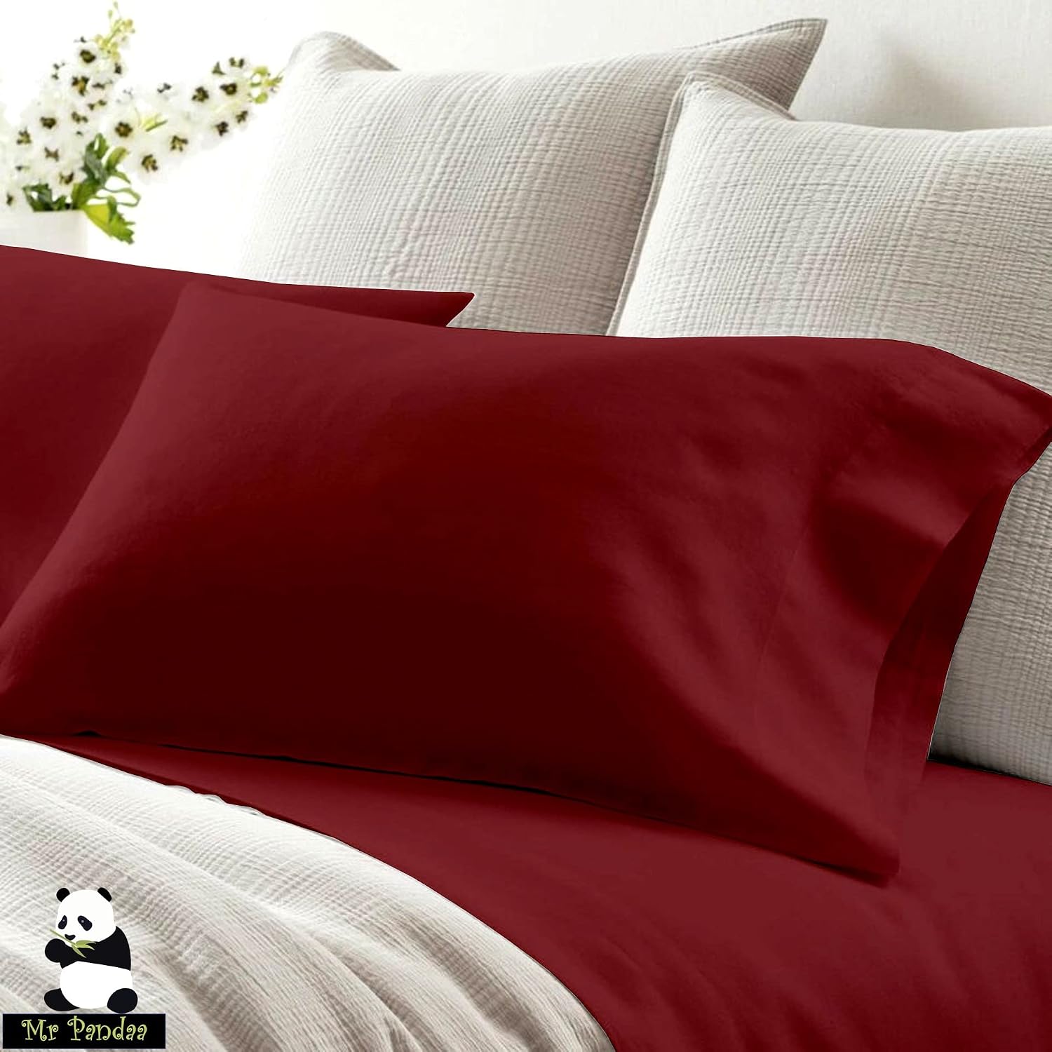 Real 1000-Thread-Count 100% Pure Egyptian Cotton |Burgundy Color, Twin-XL Size| 4 PC Luxury Shet Set, Fits mattresses Upto 15” Deep Pocket, Sateen Weave Premium Bed Sheets