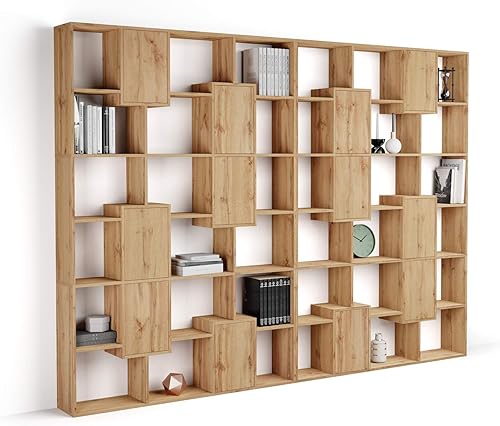 Miniatura 90 de Mobili Fiver, Estantería Iacopo XS (63.31 x 31.5 pulgadas), roble rústico, fabricada en Italia Roble rústico,Ashwood Negro,Ashwood Blanco,Efecto