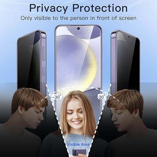 Miniatura 4 de JETech Protector de pantalla de privacidad para Samsung Galaxy S24+  S24 Plus 5G de 6.6 pulgadas con protector de lente de cámara, película de