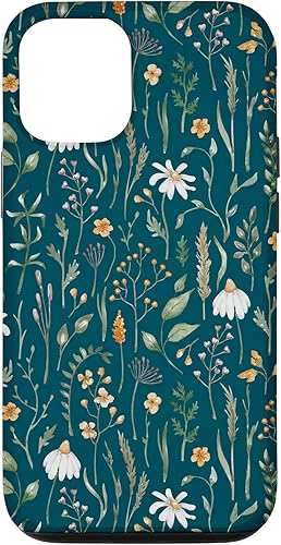 Miniatura 4 de Funda para iPhone 11 Pro Verde Tierra Boho Wildflower Meadow Botanical (pavo real oscuro)