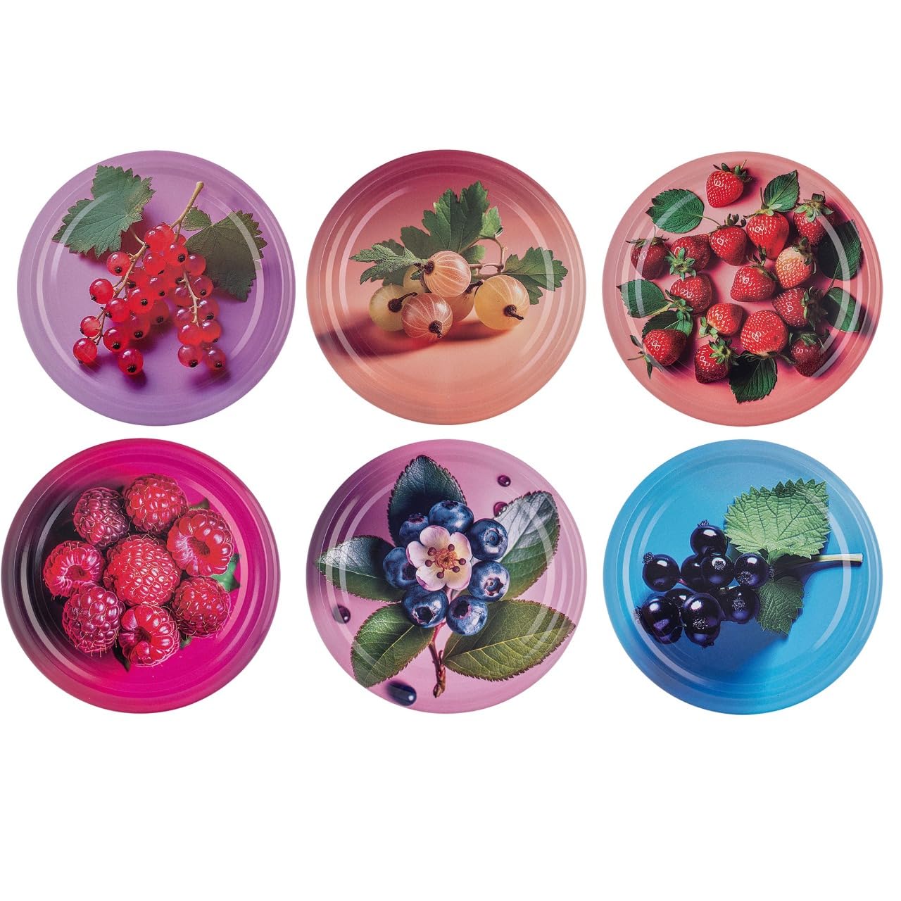 KADAX Set di 50 vasetti per marmellata in Vetro 350ml Ø82 Frutti di Bosco – Tappo a Vite ermetico, per marmellate, Miele, confetture e bomboniere