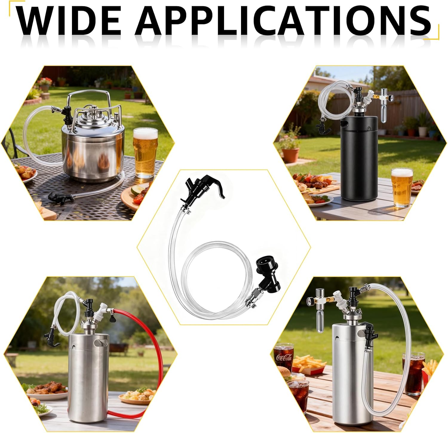 3 FT Ball Lock Beer Line Assembly for Corny Keg, Beer Dispensing Kit