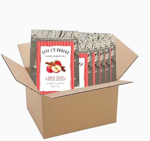 CeCe Js Snacks Chips de manzana y fresa de canela chips de frutas deshidratadas bolsa de aperitivos hecho de fruta 100 fresca con ingredientes